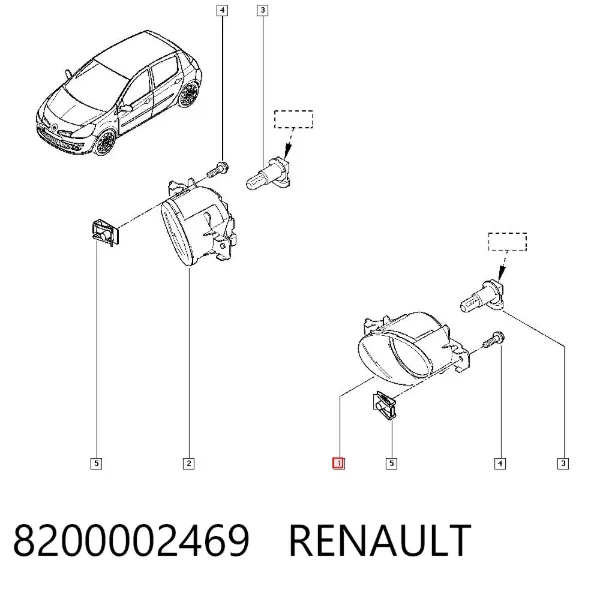Luzes de nevoeiro esquerdas 8200002469 Renault (RVI)