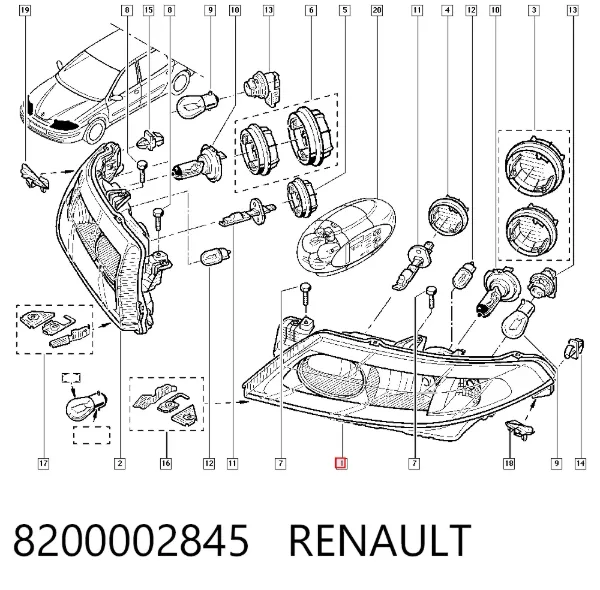 Luz esquerda 8200002845 Renault (RVI)