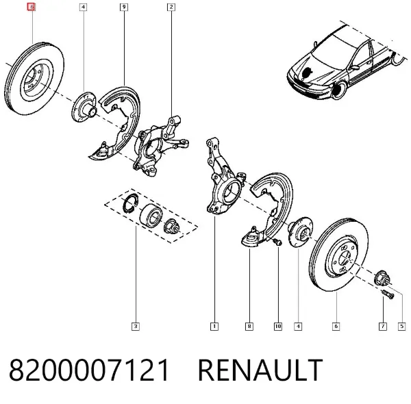 Disco do freio dianteiro 8200007121 Renault (RVI)