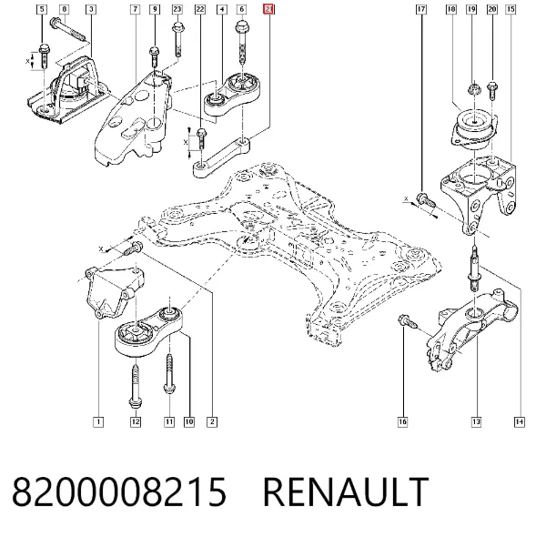 Consola de coxim (apoio) direita de motor 8200008215 Renault (RVI)