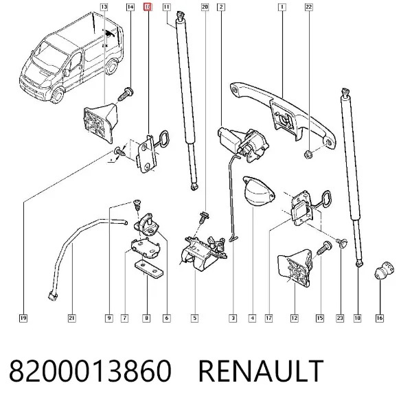 Pára-choque (grade de proteção) de tampa de porta-malas (de 3ª/5ª porta traseira) 8200013860 Renault (RVI)