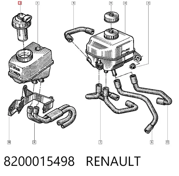 Tampa de tanque de cilindro mestre do freio 8200015498 Renault (RVI)