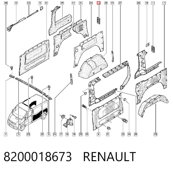 Grelha traseira de ventilação 8200018673 Renault (RVI)
