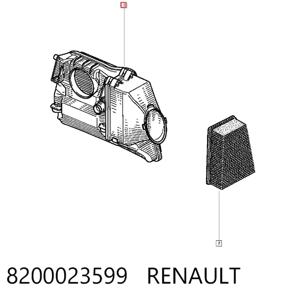 Caixa de filtro de ar Renault Laguna I