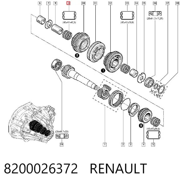 Rolamento da Caixa de Mudança Renault Master III