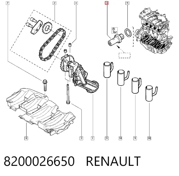 Sensor de pressão de óleo 8200026650 Renault (RVI)