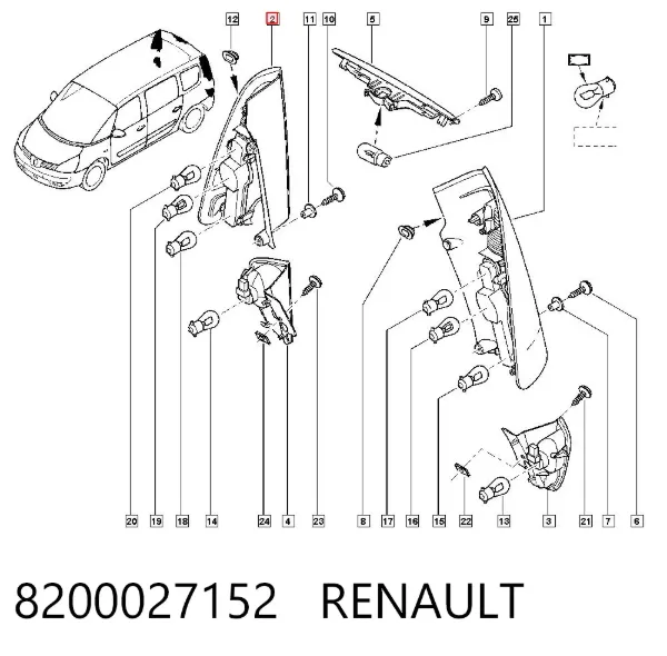 Lanterna traseira direita Renault Espace IV