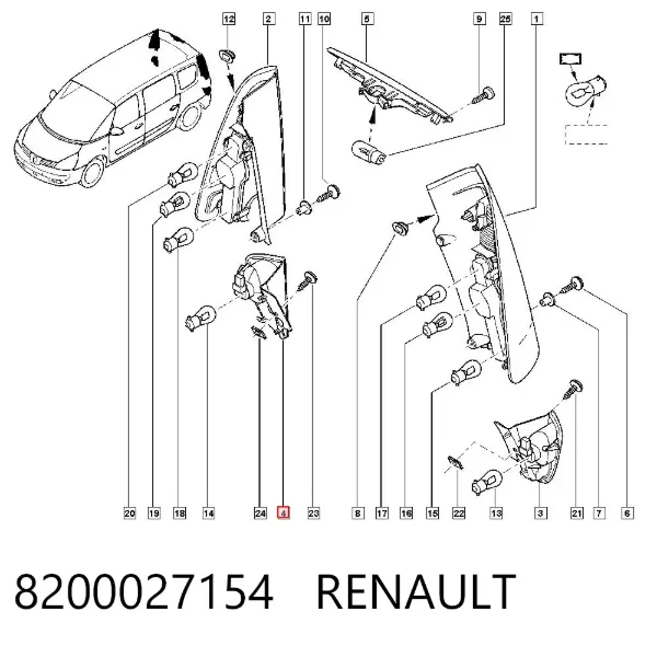 Lanterna do pára-choque traseiro direito 8200027154 Renault (RVI)