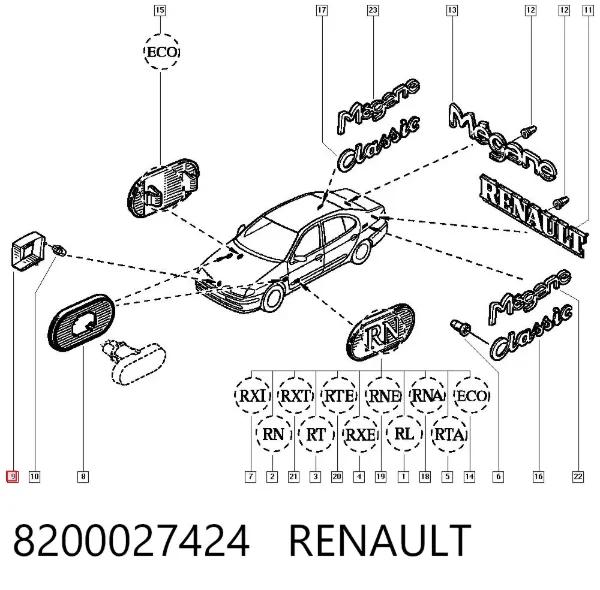 Emblema da capota 8200027424 Renault (RVI)