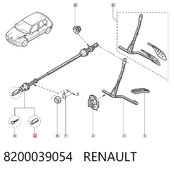 Cabo/pedal de gás (de acelerador) 8200039054 Renault (RVI)