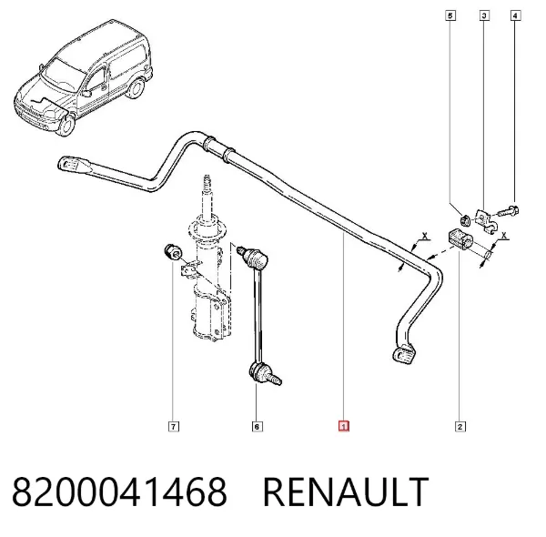 Estabilizador dianteiro 8200041468 Renault (RVI)
