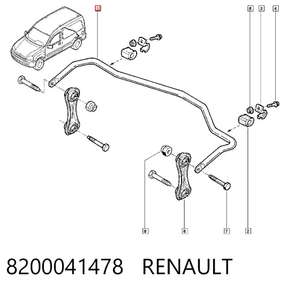 Estabilizador traseiro 8200041478 Renault (RVI)