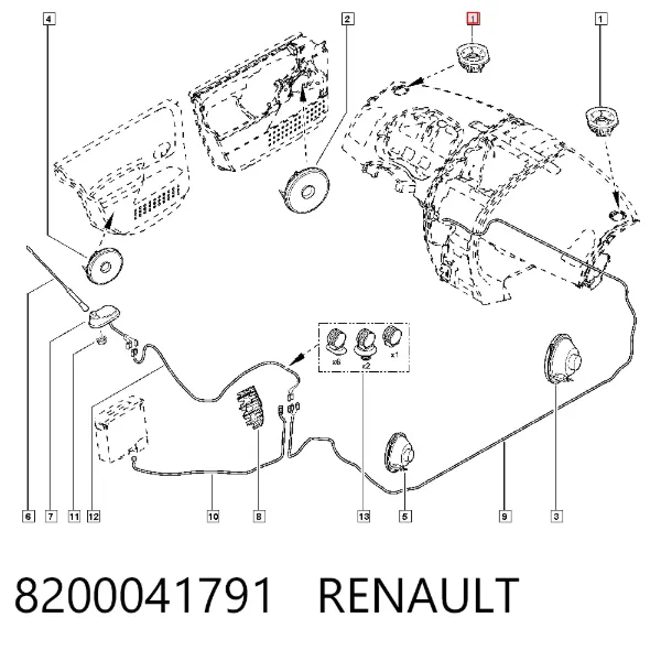 Alto-falante do "painel de instrumentos" 8200041791 Renault (RVI)