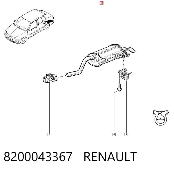 Silenciador, parte traseira 8200043367 Renault (RVI)