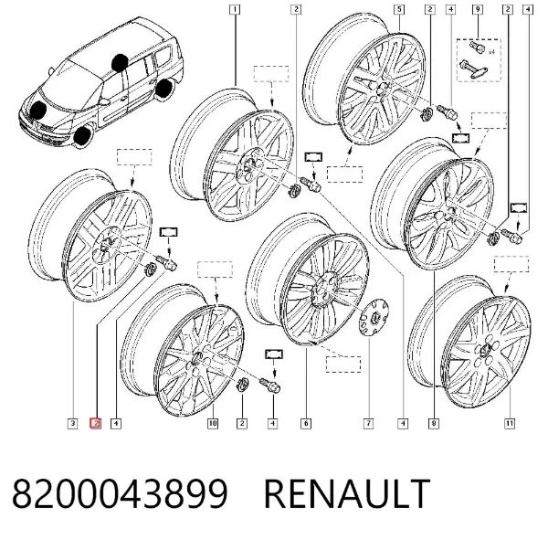 Coberta de disco de roda 8200043899 Renault (RVI)
