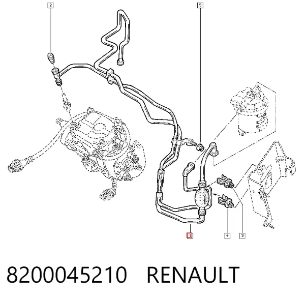 Tubo de combustível, kit 8200045210 Renault (RVI)
