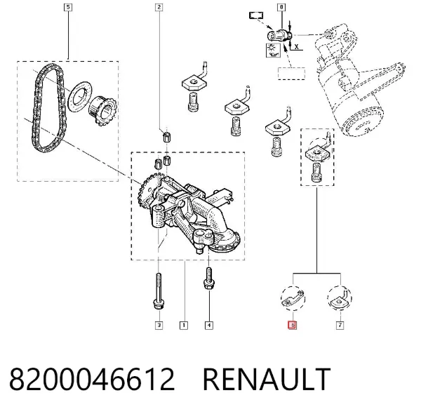 Injetor de óleo 8200046612 Renault (RVI)