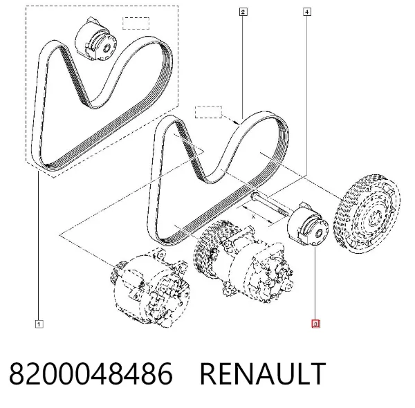 Reguladora de tensão da correia de transmissão 8200048486 Renault (RVI)