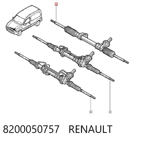 Cremalheira da direção 8200050757 Renault (RVI)