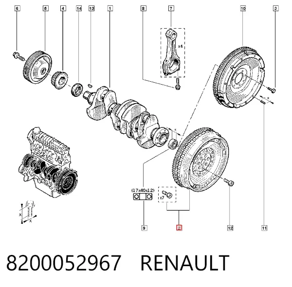 Volante de motor 8200052967 Renault (RVI)