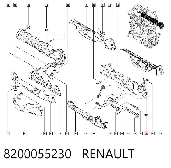 Tubo coletor de escape 8200055230 Renault (RVI)