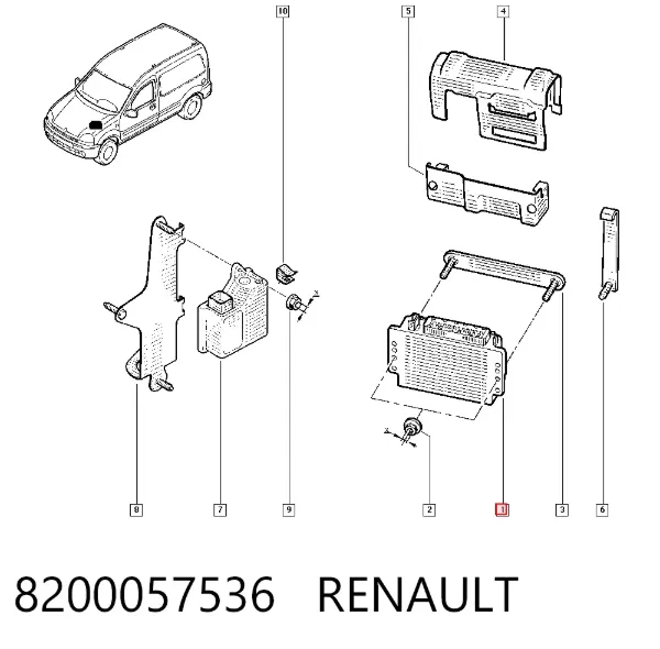 Módulo de direção (Centralina eletrônica) de motor 8200057536 Renault (RVI)