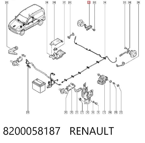 Sensor ABS traseiro 8200058187 Renault (RVI)