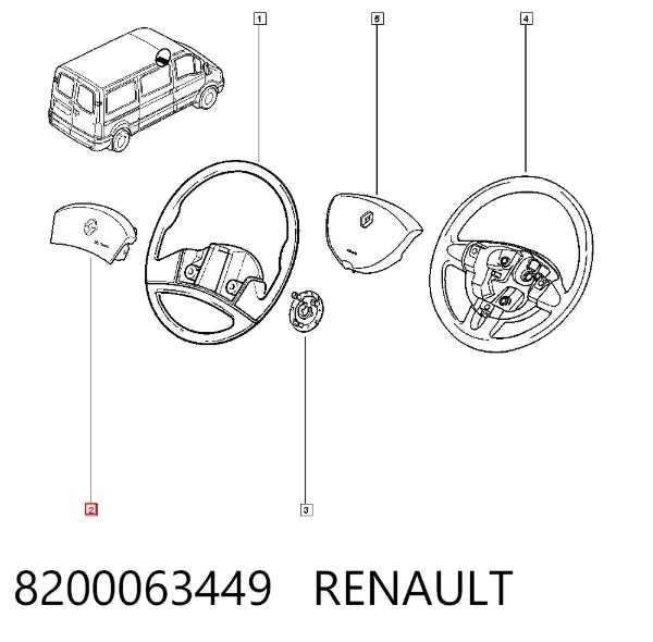 Cinto de segurança (AIRBAG) de condutor 8200063449 Renault (RVI)