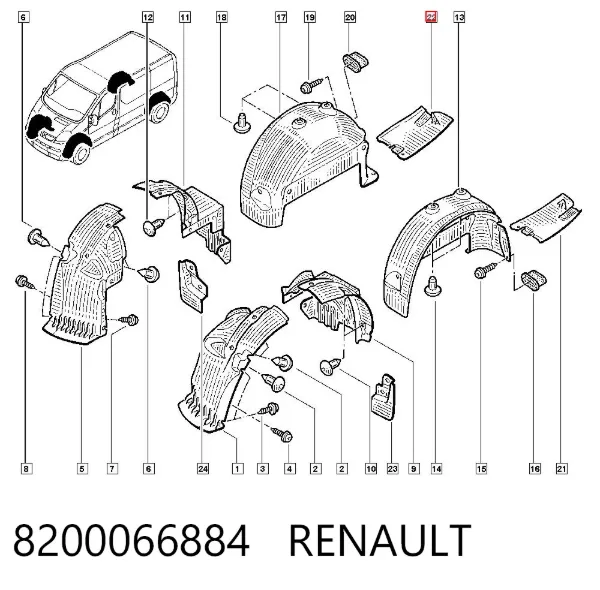 Proteção do pára-choque traseiro 8200066884 Renault (RVI)