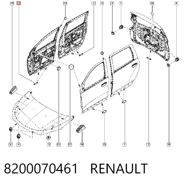 Tampão de fundo de carroçaria 8200070461 Renault (RVI)