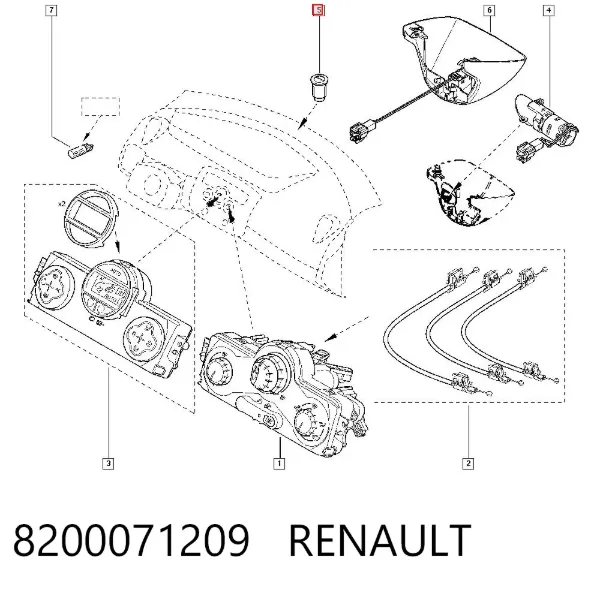 Sensor de iluminação de salão 8200071209 Renault (RVI)