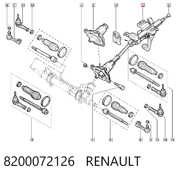 Coluna da direção 8200072126 Renault (RVI)