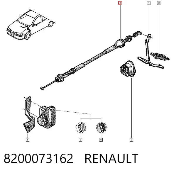 Cabo/pedal de gás (de acelerador) 8200073162 Renault (RVI)