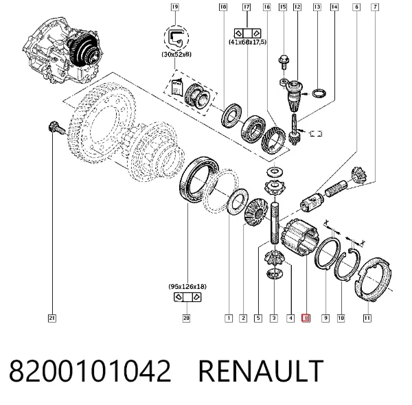 Satélite de diferencial 8200101042 Renault (RVI)