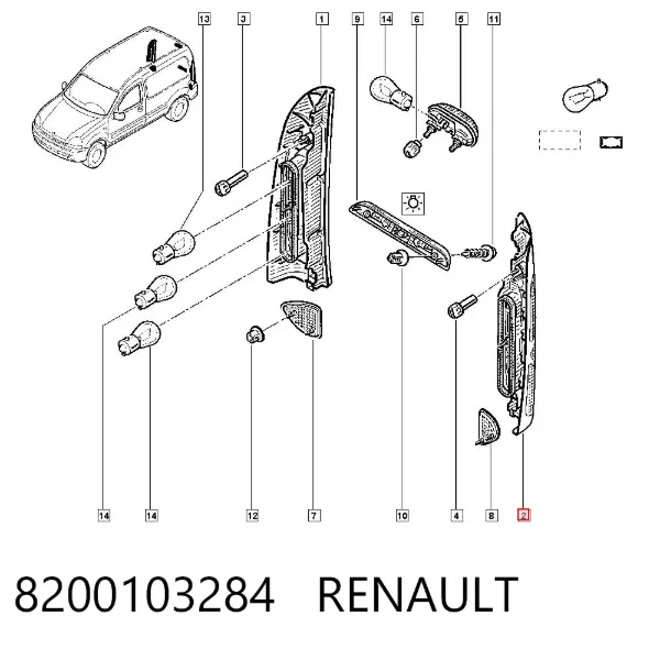 Lanterna traseira esquerda 8200103284 Renault (RVI)