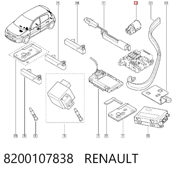 Botão de arranco de motor 8200107838 Renault (RVI)