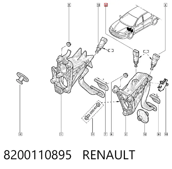 Sensor de ativação do sinal de parada 8200110895 Renault (RVI)