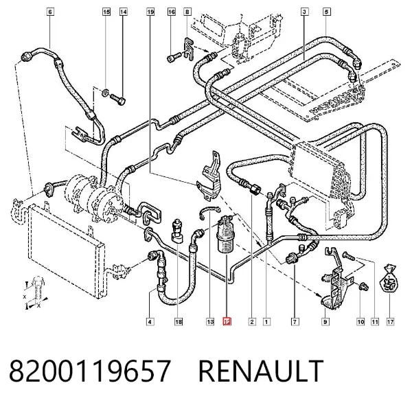 Tanque de recepção do secador de aparelho de ar condicionado 8200119657 Renault (RVI)