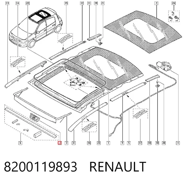 Comutador de controlo de alcapão 8200119893 Renault (RVI)