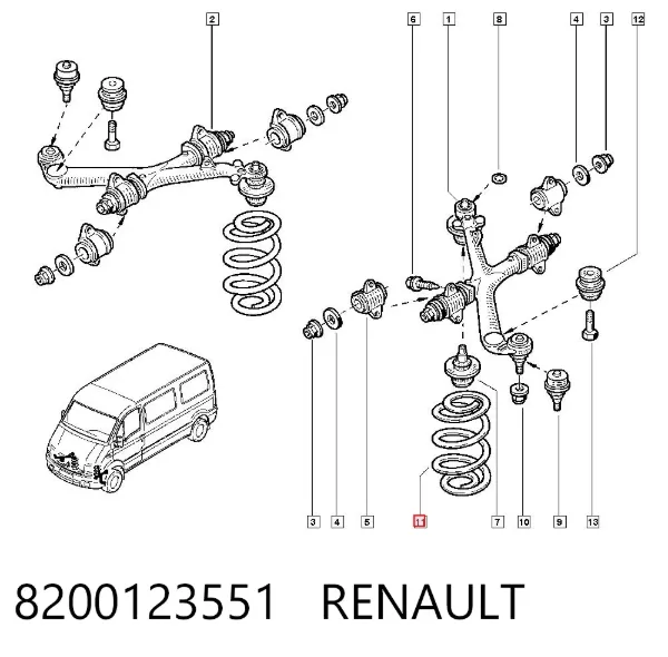 Mola dianteira 8200123551 Renault (RVI)
