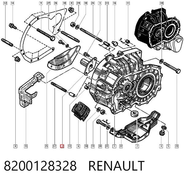 Guia da árvore primária da Caixa de Mudança 8200128328 Renault (RVI)