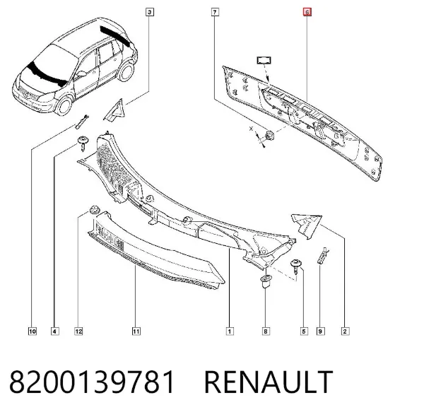 Placa sobreposta de porta-malas (de 3ª/5ª porta traseira) 8200139781 Renault (RVI)