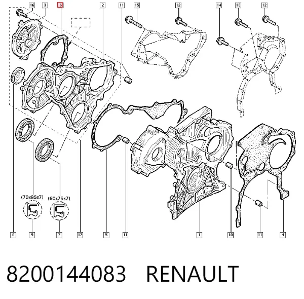 Vedante de bomba de água 8200144083 Renault (RVI)
