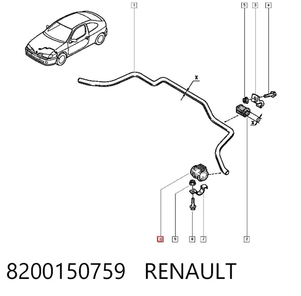 Bucha externa de estabilizador dianteiro 8200150759 Renault (RVI)