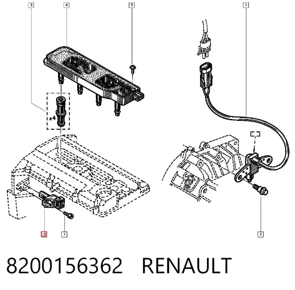 Sensor de posição da árvore distribuidora 8200156362 Renault (RVI)
