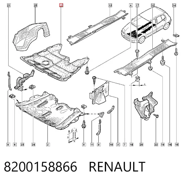 Proteção de motor, de panela (da seção de motor) 8200158866 Renault (RVI)