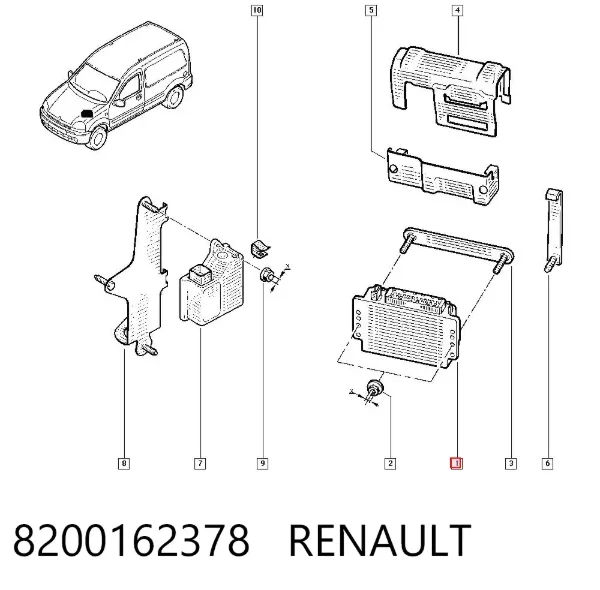 Módulo de direção (Centralina eletrônica) de motor 8200162378 Renault (RVI)