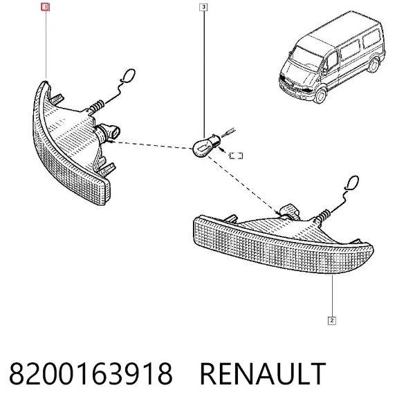 Pisca-pisca direito 8200163918 Renault (RVI)