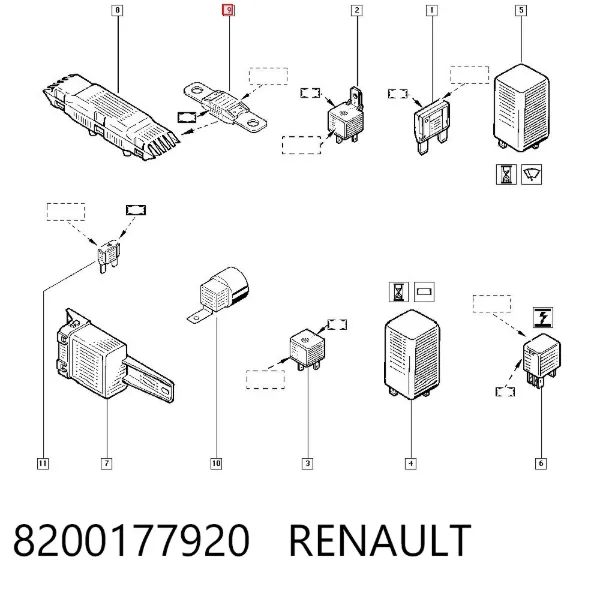 Dispositivo de segurança 8200177920 Renault (RVI)