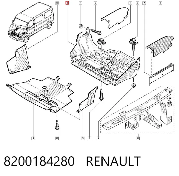 Proteção de motor, de panela (da seção de motor) 8200184280 Renault (RVI)